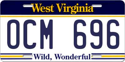 WV license plate OCM696