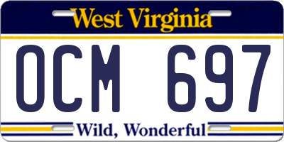 WV license plate OCM697