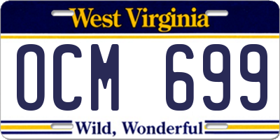 WV license plate OCM699