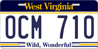 WV license plate OCM710