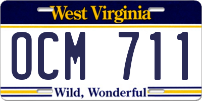 WV license plate OCM711
