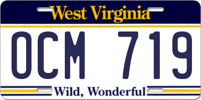 WV license plate OCM719