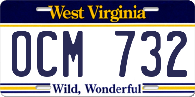 WV license plate OCM732