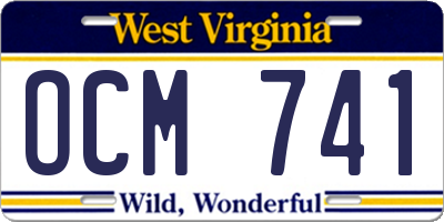 WV license plate OCM741