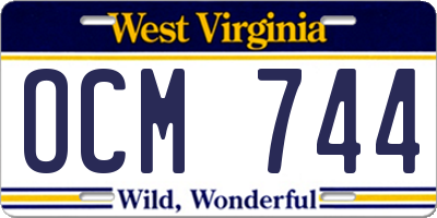 WV license plate OCM744
