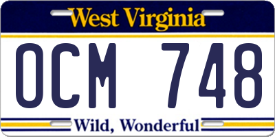 WV license plate OCM748