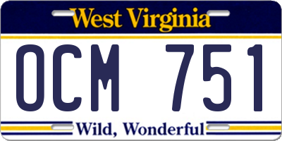 WV license plate OCM751