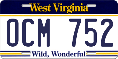 WV license plate OCM752