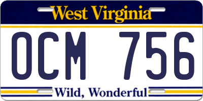 WV license plate OCM756
