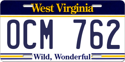 WV license plate OCM762