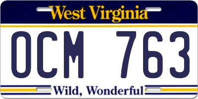 WV license plate OCM763