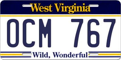 WV license plate OCM767
