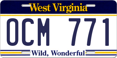 WV license plate OCM771