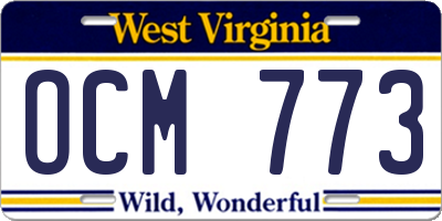 WV license plate OCM773