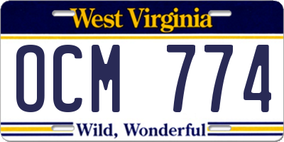 WV license plate OCM774