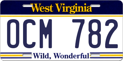 WV license plate OCM782