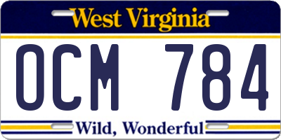 WV license plate OCM784