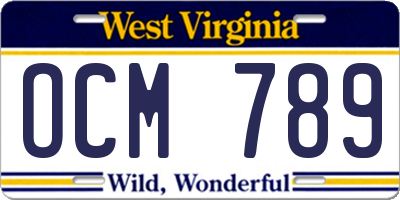 WV license plate OCM789