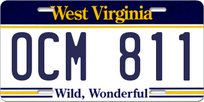 WV license plate OCM811