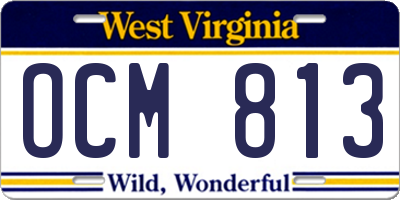 WV license plate OCM813