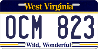 WV license plate OCM823