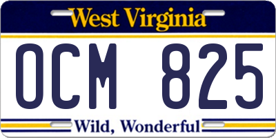 WV license plate OCM825