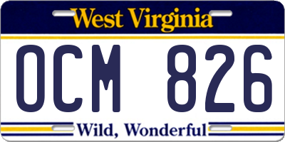 WV license plate OCM826