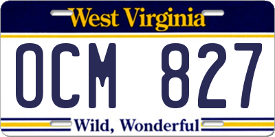 WV license plate OCM827