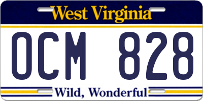 WV license plate OCM828