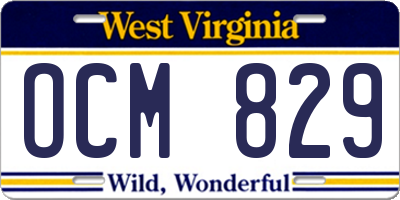 WV license plate OCM829