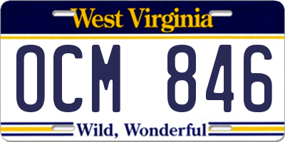 WV license plate OCM846