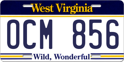 WV license plate OCM856