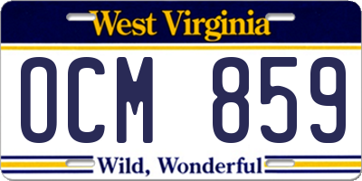 WV license plate OCM859