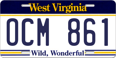 WV license plate OCM861