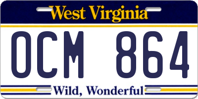WV license plate OCM864