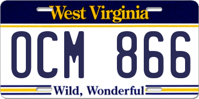 WV license plate OCM866