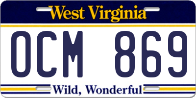 WV license plate OCM869