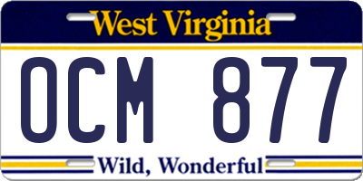 WV license plate OCM877