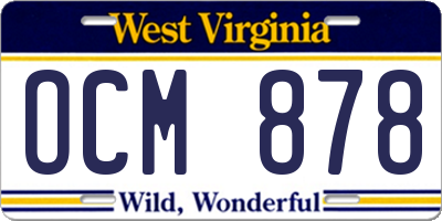 WV license plate OCM878