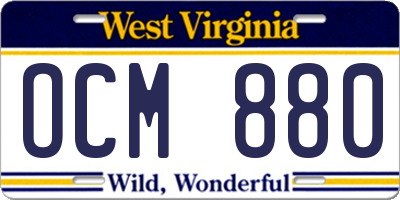 WV license plate OCM880