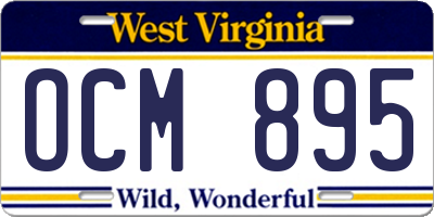 WV license plate OCM895