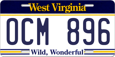 WV license plate OCM896
