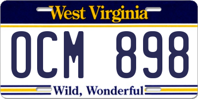 WV license plate OCM898
