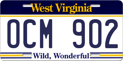 WV license plate OCM902