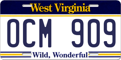 WV license plate OCM909