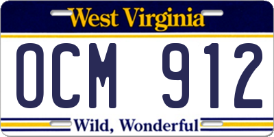 WV license plate OCM912