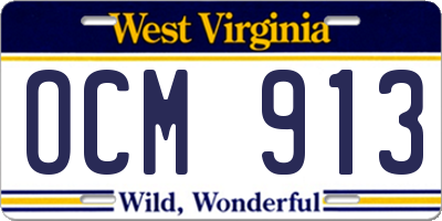 WV license plate OCM913