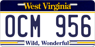 WV license plate OCM956