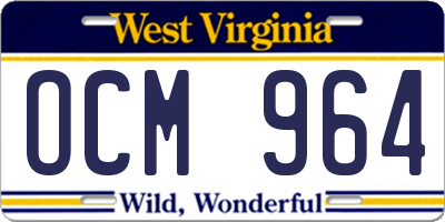 WV license plate OCM964
