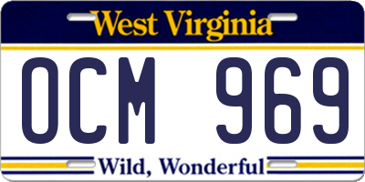WV license plate OCM969
